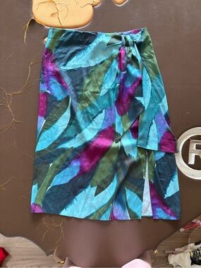 Banana Republic Teal, Purple & Green Printed Swim Sarong